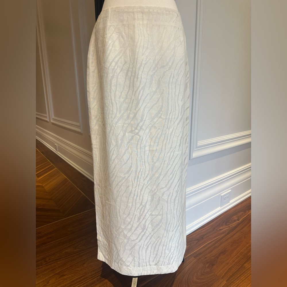 Camila Coelho San Paulo Cream/Off White Zebra Monochromatic Maxi Skirt (Size 8)